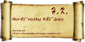 Horánszky Kájusz névjegykártya